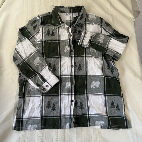 Vintage Blair Green Flannel Plaid 2XL  Woodland Grunge Outdoor Cozy Cabincore - Picture 1 of 11